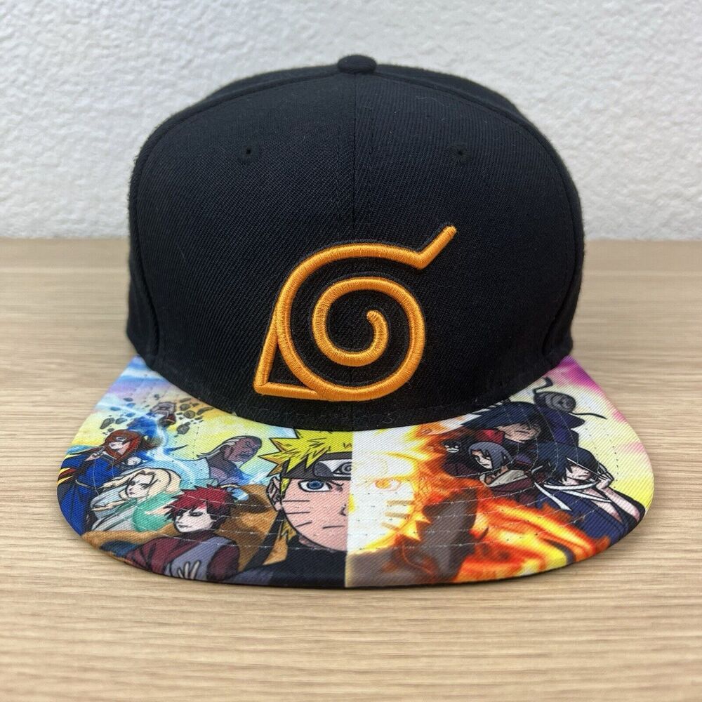 Vintage Naruto Konoha Leaf Hat Cap Thick Embroidered Anime 2007 Snapback RARE